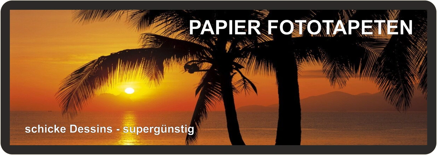 „Papier Fototapete Komar – tropischer Sonnenuntergang mit Palmen, günstige Abverkaufsware“